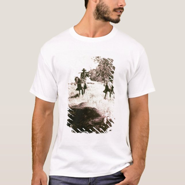 Camiseta Caçadores do bisonte americano (foto de b/w) (Frente)