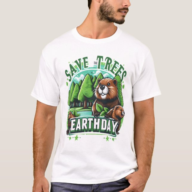 Camiseta Caçadores salvam árvores no dia da Terra (Frente)