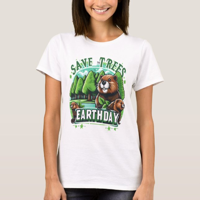 Camiseta Caçadores salvam árvores no dia da Terra (Frente)