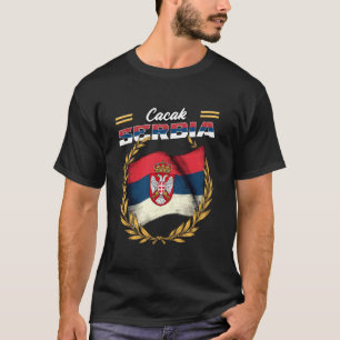 Camiseta Cacak Sérvia Lembrança Srbija Bandeira