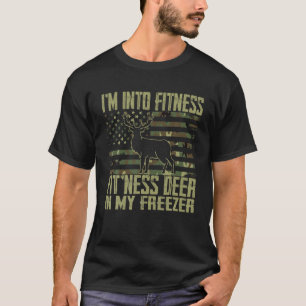 Camiseta Caçando estou na Malhação Deer Freezer Engraçado P