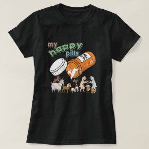 Camiseta CAÇAS ENGRAÇADAS  As Minhas Pílulas Felizes Obt