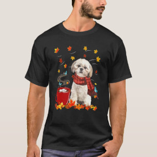 Camiseta Cachecol de Cachorro Shih Tzu Outono Chocolate