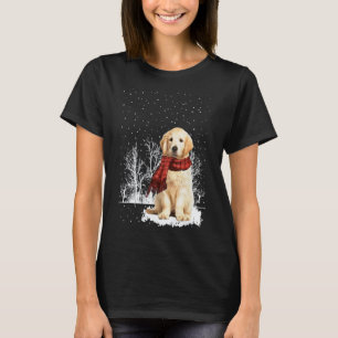 Camiseta Cachecol de Inverno do Golden Retriever Cães Árvo