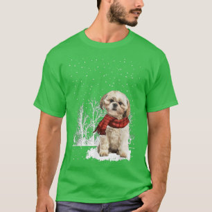Camiseta Cachecol de Inverno para Shih Tzu Cães Árvore Flo