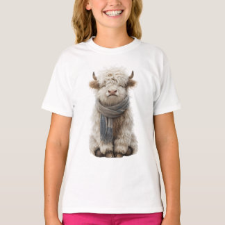 Camiseta Cachecol de Vaca das Terras Altas para Crianças