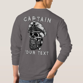 Camiseta Cachimbo de Fumar Caveira de Capitão do Mar Barbud