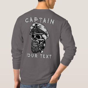 Camiseta Cachimbo de Fumar Caveira de Capitão do Mar Barbud