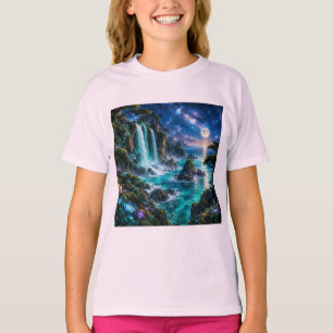 Camiseta Cachoeira de Fantasia Mágica na Costa do Oceano So