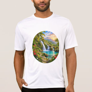 Camiseta Cachoeira Tropical Laguna Montanha Nascer do Sol
