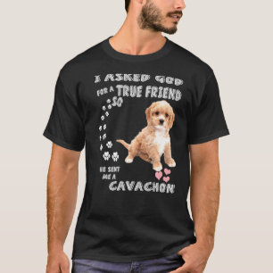 Camiseta Cachon Impressão Bichon Rei Charles Mãe Pai Corte
