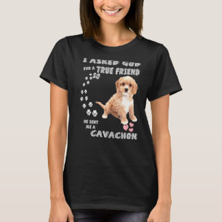 Camiseta Cachon Impressão Bichon Rei Charles Mãe Pai Corte