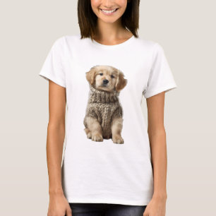 Camiseta Cachorrinho Adorável do Golden Retriever em um Tri