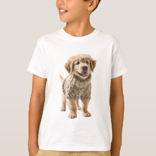 Camiseta Cachorrinho Adorável Retriever Dourado em Tricô Be
