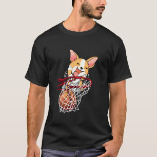 Camiseta Cachorrinho Corgi Basquetebol Corgi para Mulheres 