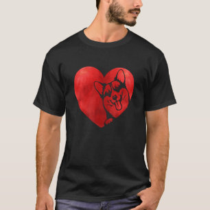 Camiseta Cachorrinho Corgi Corações Fofos Dia dos Namorados