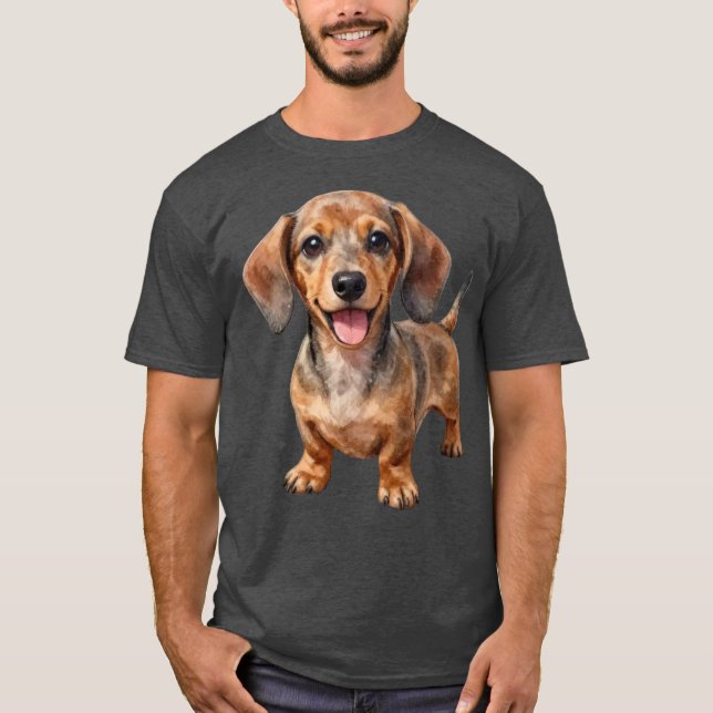 Camiseta Cachorrinho Dachshund Feliz (Frente)