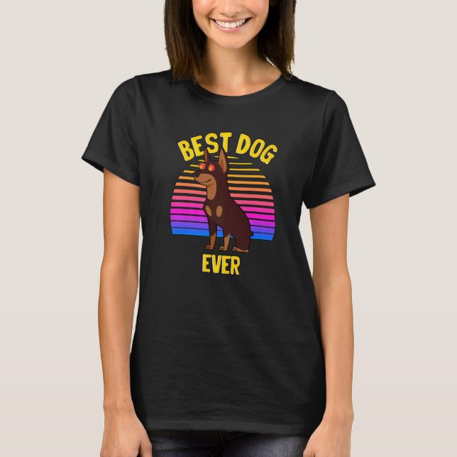 Camiseta Cachorrinho Doberman Fofo Melhor Retrô (Frente)