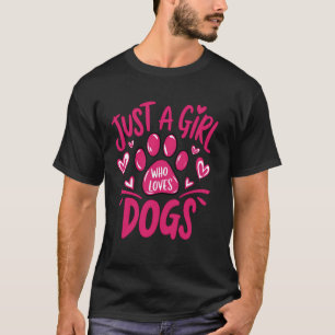 Camiseta Cachorrinho Patinha Rosa Engraçado Só uma Garota q