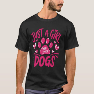 Camiseta Cachorrinho Patinha Rosa Engraçado Só uma Garota q