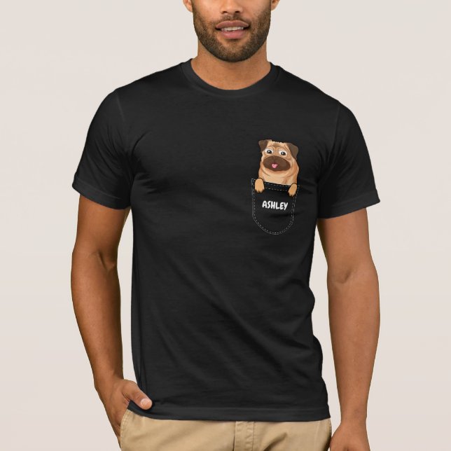 Camiseta Cachorrinho Pocket Pug cachorro fofo (Frente)