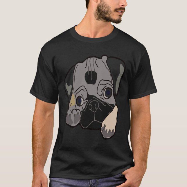 Camiseta Cachorrinho Pug Fofo Parece Incrível Presente Perf (Frente)