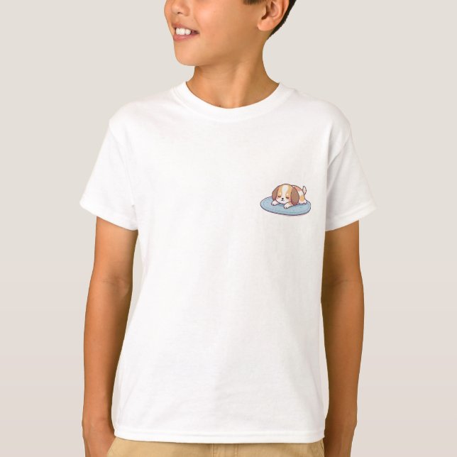 Camiseta Cachorrinho Sonolento Crianças Sonolentas (Frente)