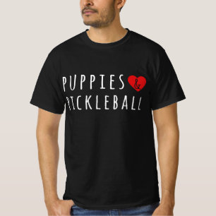 Camiseta Cachorrinhos E Pickelball Fofos Pickelball Homens