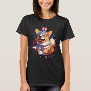 Camiseta Cachorro 4 De Julho Americano Bandeira Patriótica