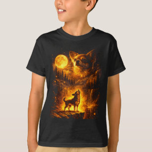 Camiseta Cachorro à luz do luar vintage chihuahua engraçado