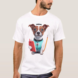 Camiseta Cachorro A Trabalhar Como Enfermeira, Cachorro A V