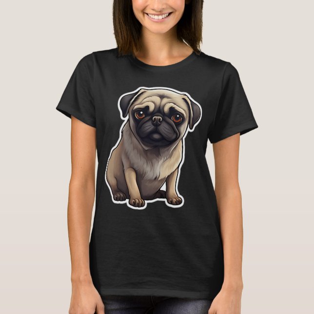 Camiseta Cachorro Adorável Mops (Frente)
