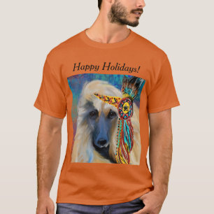 Camiseta Cachorro Afegão Branco
