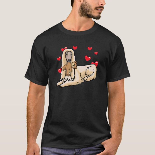 Camiseta Cachorro Afegão de Tazi com Animais Enchidos (Frente)