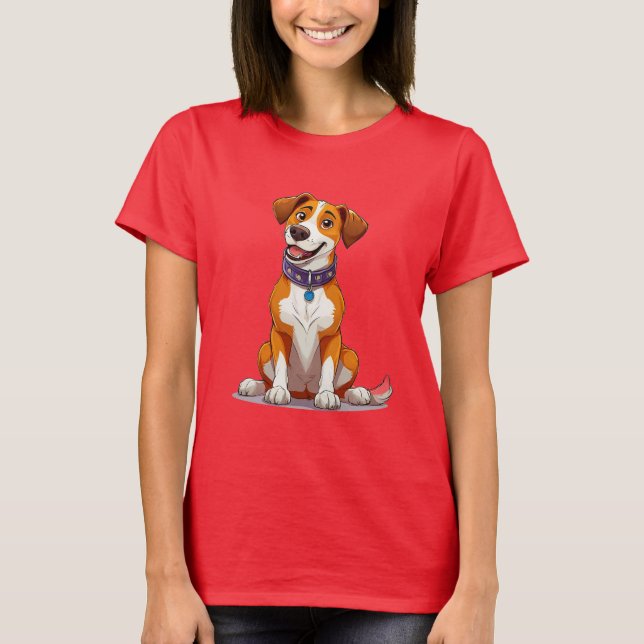 Camiseta Cachorro alegre e animado (Frente)