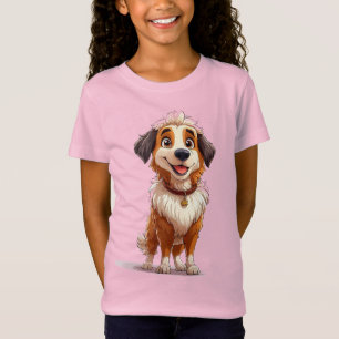 Camiseta Cachorro alegre em estilo desenho animado