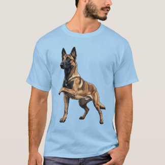 Camiseta Cachorro Alemão Bonito Arte de Animal de Estimação