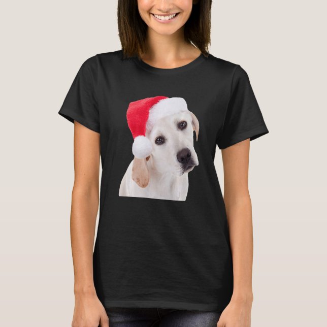 Camiseta Cachorro Amarelo Cachorro Papai Noel Natal Labrado (Frente)