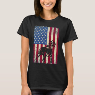Camiseta Cachorro-Americano Bandeira Engraçado Lover
