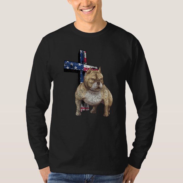 Camiseta Cachorro Americano De Deus Jesus Cruza Com Pit (Frente)