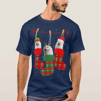 Camiseta Cachorro Americano de Eskimo Meias de Natal Engraç
