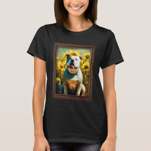 Camiseta Cachorro Americano Pintando Flor de Girassol Mãe W