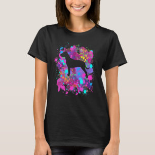 Camiseta Cachorro Americano Pit Bull Engraçado Aquarela Ros