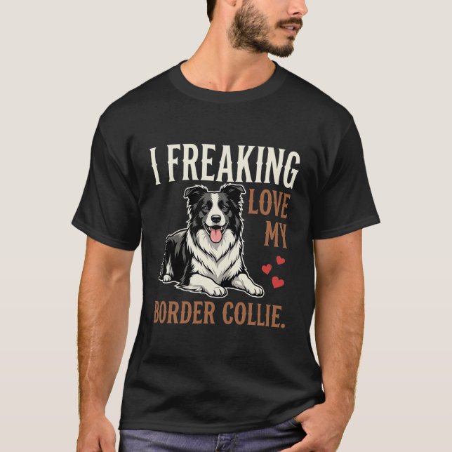 Camiseta Cachorro Amor Border Collie Engraçado (Frente)