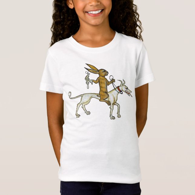 Camiseta Cachorro Ancorado do Coelho Medieval e Cachorro Se (Frente)