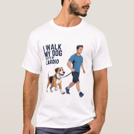 Camiseta Cachorro andando em T-Shirt - Esse é o meu Cardio 