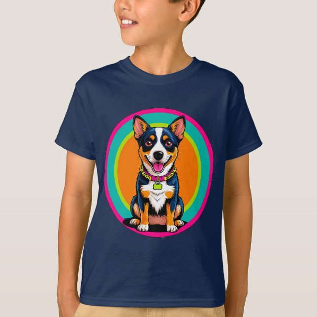 Camiseta Cachorro Animado Fofo com Coleira (Frente)