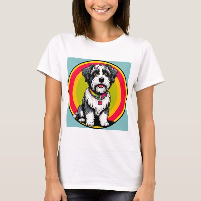 Camiseta Cachorro Animado Fofo com Coleira (Frente)