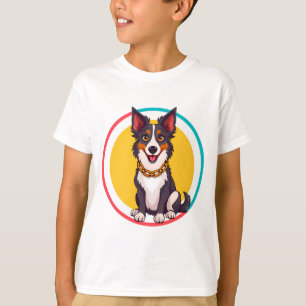 Camiseta Cachorro Animado Fofo com Coleira