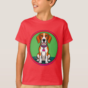 Camiseta Cachorro Animado Fofo com Coleira
